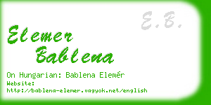 elemer bablena business card