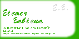 elemer bablena business card